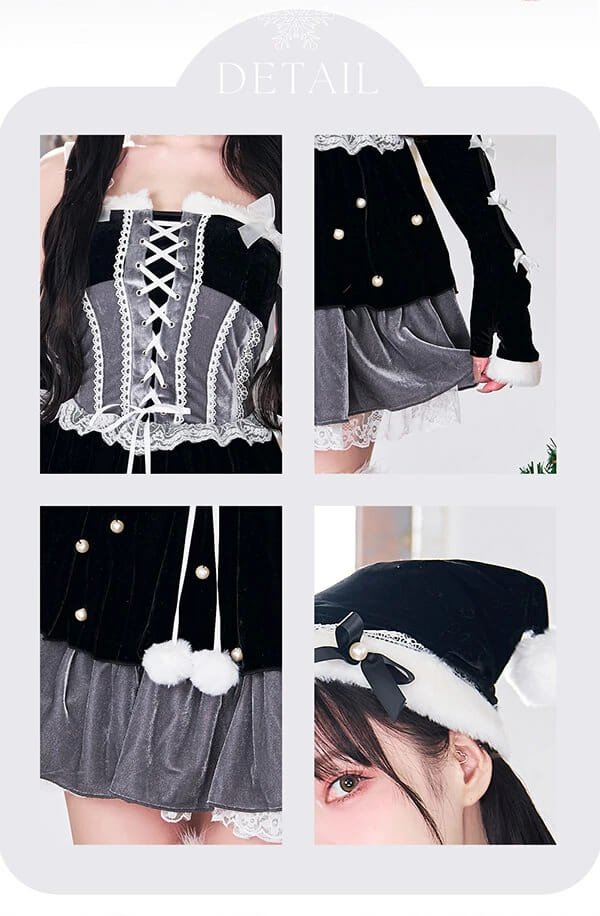 画像10: 【即日発送！】【クリスマスコスプレ6点セット】【Malymoon/マリームーン】スノークリスタルレースサンタ【フリーサイズ/2カラー】[HC03] (10)