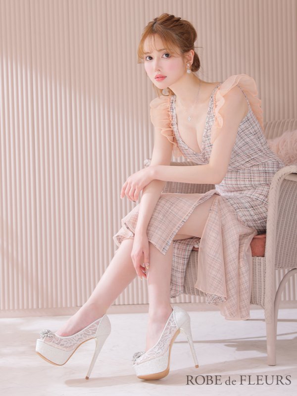 ローブドフルール　ハイヒール　パンプス　Sugar ローブドフルールハイヒールパンプスキャバドレスコーデSugar