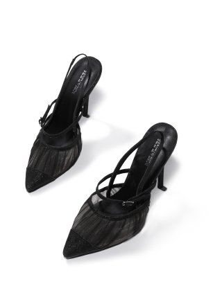 ローブドフルール ハイヒール パンプス キャバ ROBE de FLEURS/ローブドフルール】総レース×グリッター/ オープントゥ