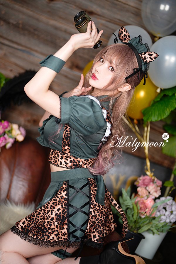 画像4: 【即日発送】レオパードメイド【マリームーン】【ハロウィンコスプレ9点セット】【フリーサイズ/1カラー】[HC03] (4)