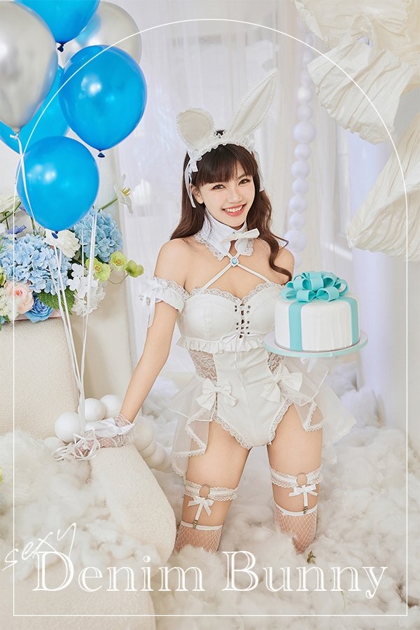 画像10: 【即日発送】サイドレースデニムバニーボディスーツ3TYPE【マリームーン】【ハロウィンコスプレ9-10点セット】【フリーサイズ/3type】[HC03] (10)