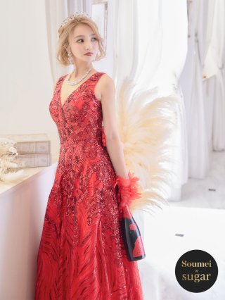 Suga ロングドレス　レッド　L ロングドレス：レッド(赤)｜キャバドレス・ミニドレス通販はsugar