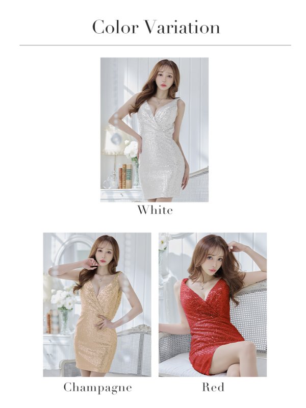 画像34: Lサイズあり【IRMA/イルマ】スパンコール/ ノースリーブ/ タイト/ ミニドレス/ キャバドレス【HC02】 (34)