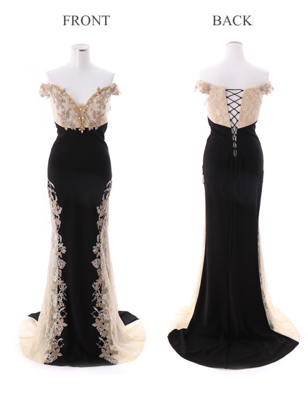 画像3: Lサイズあり【IRMA/イルマ】フラワーレース/ オフショル/  タイト/ ロングドレス/ キャバドレス long[OF2A] (3)