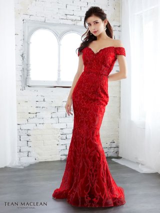 即発送！ジャンマクレーンスパンコールオフショルタイトロングドレス