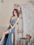 画像5: 【IRMA/イルマ】ワンカラー/ シアーレース/ ビジュー/ ストレッチ/ スリット/ ロングドレス /キャバドレス long[OF2A] (5)