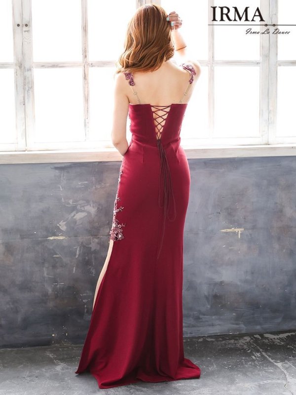 画像3: 【IRMA/イルマ】フラワー刺繍/ シアー/ スリット/ ロングドレス/ キャバドレス long[OF2A] (3)