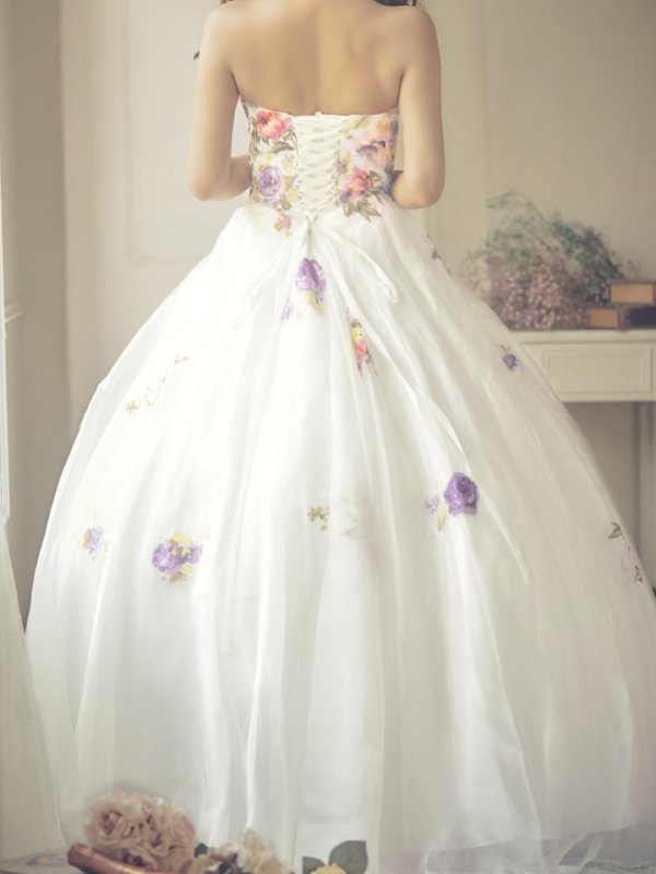 画像8: 【関西コレクション着用】【JEAN MACLEAN/ジャンマクレーン】フラワーオーガンジー/ ベア/ プリンセス/ ロングドレス / キャバドレス long[OF2A] (8)