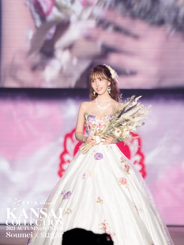 画像3: 【三上悠亜 / 関西コレクション着用】【JEAN MACLEAN/ジャンマクレーン】フラワーオーガンジー/ ベア/ プリンセス/ ロングドレス/ キャバドレス long[OF2A] (3)