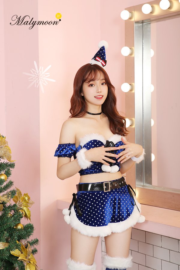 画像12: 【即日発送】【クリスマスコスプレ9点セット】【Malymoon/マリームーン】ラメドットサンタクロースコスチューム【フリーサイズ/2カラー】[YMT] (12)