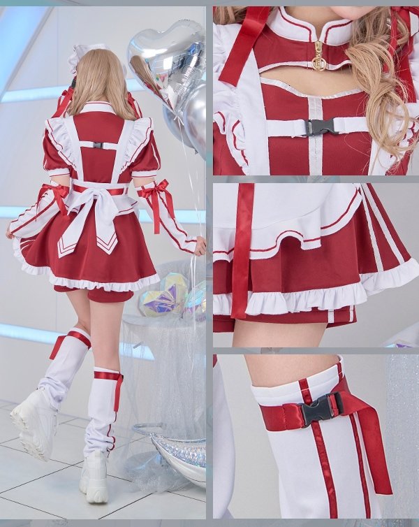 画像20: 【即日発送】アクセントラインハーネスジャージメイド【マリームーン】【ハロウィンコスプレ6点セット】【フリーサイズ/3カラー】[HC03] (20)