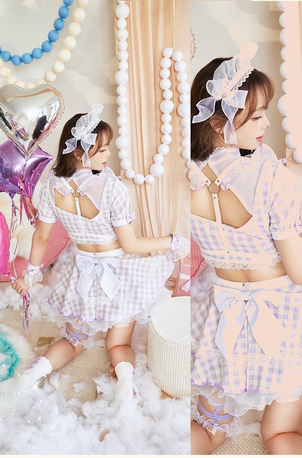 画像14: 【即日発送】ハーネスポップギンガムチェックメイド【マリームーン】【ハロウィンコスプレ8点セット】【フリーサイズ/3カラー】[OF04] (14)