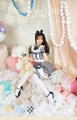 画像5: 【即日発送】たれ耳ギンガムチェックドーリーメイド【マリームーン】【ハロウィンコスプレ7点セット】【フリーサイズ/2カラー】[YMT] (5)