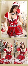 画像6: 【即日発送】【クリスマスコスプレ8点セット】【Malymoon/マリームーン】パフスリーブサンタ【フリーサイズ/1カラー】[YMT] (6)