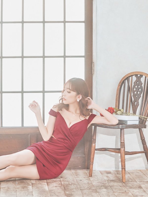 画像33: sugarオリジナルカラー・XSサイズあり【IRMA/イルマ】ワンカラー/ カットアウト/ オフショル/ タック/ 変形スカート/ タイト/ ミニドレス/ キャバドレス【HC02】 (33)