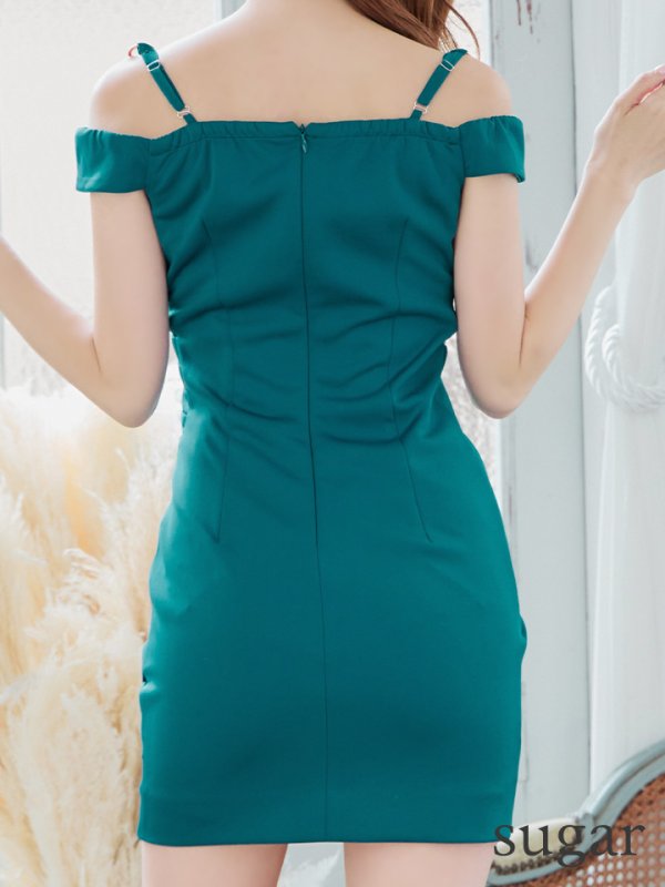 画像30: sugarオリジナルカラー・XSサイズあり【IRMA/イルマ】ワンカラー/ カットアウト/ オフショル/ タック/ 変形スカート/ タイト/ ミニドレス/ キャバドレス【HC02】 (30)