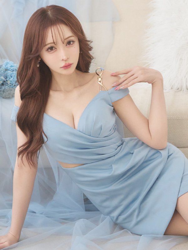 画像42: sugarオリジナルカラー・XSサイズあり【IRMA/イルマ】ワンカラー/ カットアウト/ オフショル/ タック/ 変形スカート/ タイト/ ミニドレス/ キャバドレス【HC02】 (42)