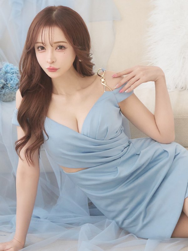 画像43: sugarオリジナルカラー・XSサイズあり【IRMA/イルマ】ワンカラー/ カットアウト/ オフショル/ タック/ 変形スカート/ タイト/ ミニドレス/ キャバドレス【HC02】 (43)