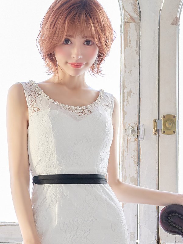 画像3: 【IRMA/イルマ】レース/リボン/パール/ タイト/ ミニドレス/ キャバドレス【HC02】 (3)