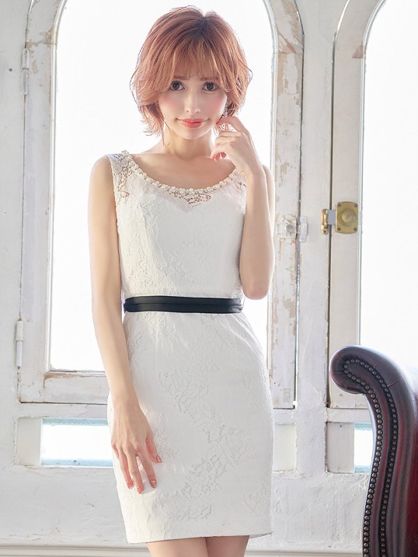 画像5: 【IRMA/イルマ】レース/リボン/パール/ タイト/ ミニドレス/ キャバドレス【HC02】 (5)