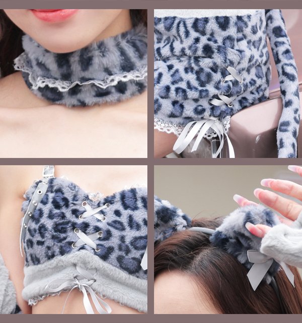 画像16: 【即日発送】ふわもこレオパード【マリームーン】【ハロウィンコスプレ8点セット】【フリーサイズ/3カラー】[HC03] (16)