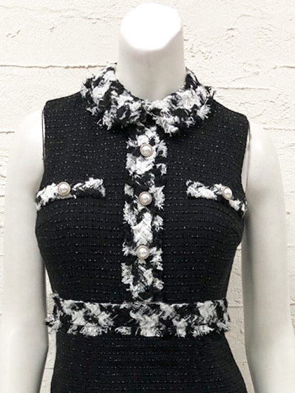 画像12: 【an/アン】【an Tweed Collection No.05】ツイード/ ハイネック/ ボタンデザイン/ ライン切り替え/ ミニドレス/ キャバドレス[OF05] (12)