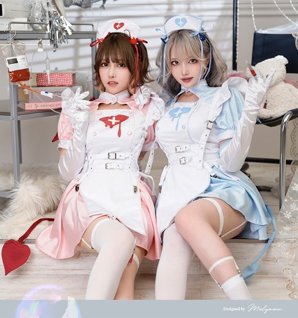 画像13: 【即日発送】デビルハーネスナース【マリームーン】【ハロウィンコスプレ9点セット】【フリーサイズ/2カラー】[HC03] (13)