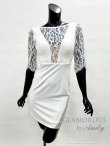 画像8: 【Miyu × GLAMOROUS by Andy 05 COLLECTION 03】七分袖/ 長袖/ 袖あり/ ストレッチ/ 切り替えデザイン/ タイト/ ミニドレス/ キャバドレス[FB03] (8)