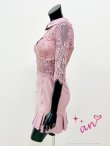 画像19: 【an/アン】襟付き/ レース切替/ カットアウト/ 五分袖/ 袖あり/ タイト/ プリーツ/ ミニドレス/ キャバドレス[OF05] (19)
