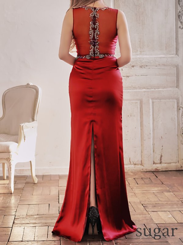 画像9: 即日発送!! L/XLサイズあり【Luxe Style/リュクススタイル】ビーズ刺繍 /シアーレース /サテン /ロング /ロングドレス /キャバドレス long【HC03】 (9)