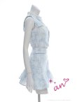 画像2: XSサイズあり【an /アン】襟付き/ フロントジップ/ フラワーレース/ ノースリーブ/ 裾フリル/ フレア/ セットアップ/ ミニドレス/ キャバドレス[OF05] (2)