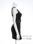 画像11: XSサイズあり【Andy GLAMOROUS/アンディグラマラス】襟付き/ Vネック/ ボタン/ ベルトデザイン/ ノースリーブ/ タイト/ ミニドレス/ キャバドレス[OF05] (11)