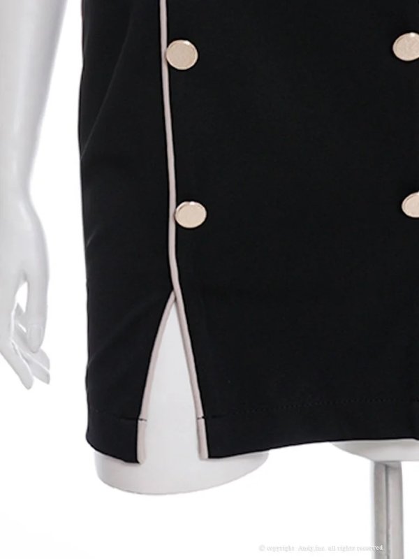 画像13: XSサイズあり【Andy GLAMOROUS/アンディグラマラス】襟付き/ Vネック/ ボタン/ ベルトデザイン/ ノースリーブ/ タイト/ ミニドレス/ キャバドレス[OF05] (13)