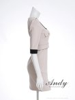 画像19: XSサイズあり【ANDY/アンディ】バイカラー/ フロントジップ/ ベルト/ 袖あり/ 七分袖/ ゴールドボタン/ タイト/ ミニドレス/ キャバドレス[OF05] (19)
