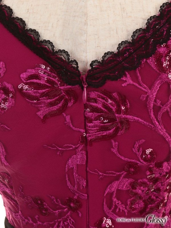 画像8: XSサイズあり【Glossy/グロッシー】スパンコール/ バストカット/ キャミ/ タイト/ ミニドレス/ キャバドレス[OF08] (8)