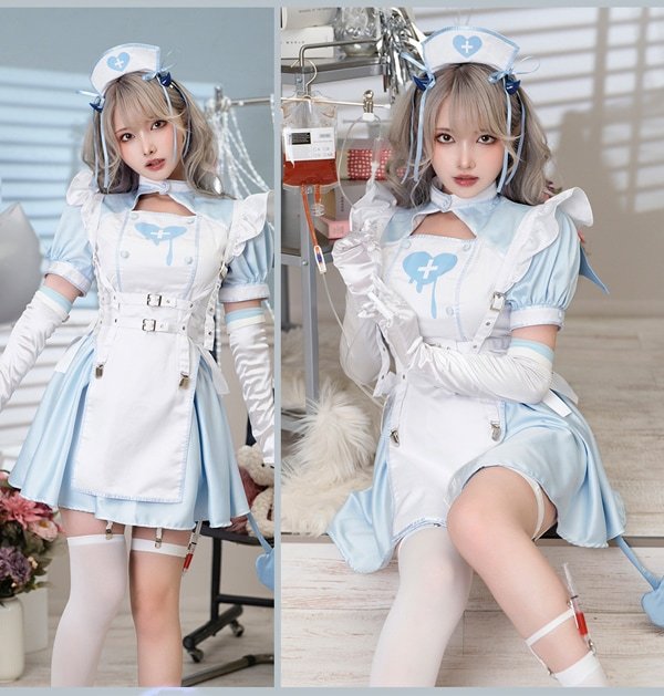 画像11: 【即日発送】デビルハーネスナース【マリームーン】【ハロウィンコスプレ9点セット】【フリーサイズ/2カラー】[HC03] (11)