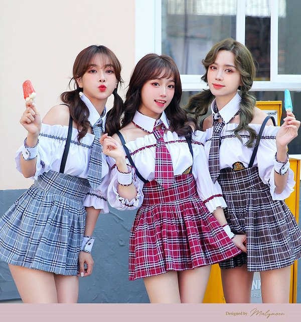 画像14: 【即日発送】オフショル女子高生/ミニスカJK《ハロウィンコスプレ8点セット》【Malymoon/マリームーン】[HC03] (14)