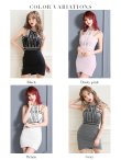 画像10: XSサイズあり【Glossy/グロッシー】ラメリブニット/ タイト/ ストレッチ/ キャミ/ ミニドレス/ キャバドレス[OF08] (10)