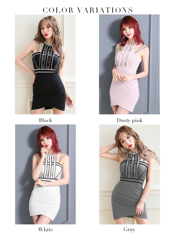 画像10: XSサイズあり【Glossy/グロッシー】ラメリブニット/ タイト/ ストレッチ/ キャミ/ ミニドレス/ キャバドレス[OF08] (10)