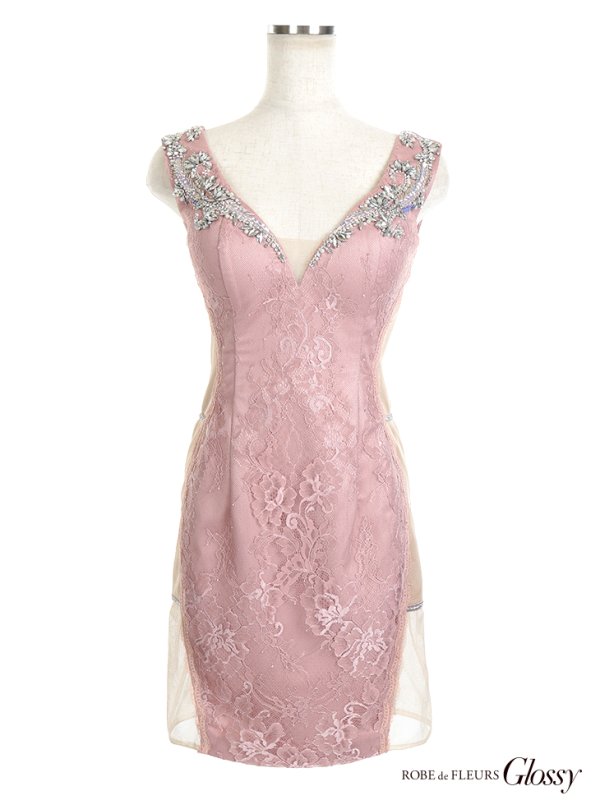 画像16: 【Glossy/グロッシー】ジュエリービジュー/ シアーレース/ タイトミニ/ ミニドレス/ キャバドレス【OF08】 (16)