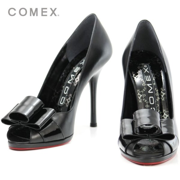 画像2: 【COMEX】３カラー☆オールシーズン使える履きまわし力の高いボリューミーリボンのオープントゥ★☆10.5cm[OF02] (2)