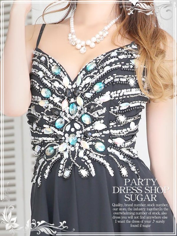 画像6: 【Lipline】美脚アピールで悩殺♪♪優美なシルエットで艶めかしく印象付ける☆☆シフォンショートinロングドレス[HC03]☆Sサイズ (6)