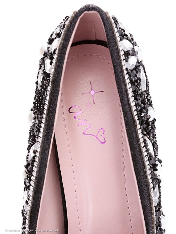 画像5: ☆人気の為再入荷☆【an】ビジューの華やかさとゴージャス感で足元からお洒落が楽しめます★パンプス★*S/M/Lサイズ・ブラック[OF02] (5)