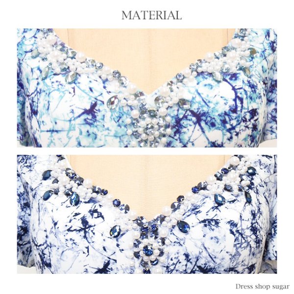 画像12: 【Lip line/リップライン】フェミニンなプリント生地がlovelyに美ライン演出♪☆ミニワンピキャバドレス☆[HC03] (12)