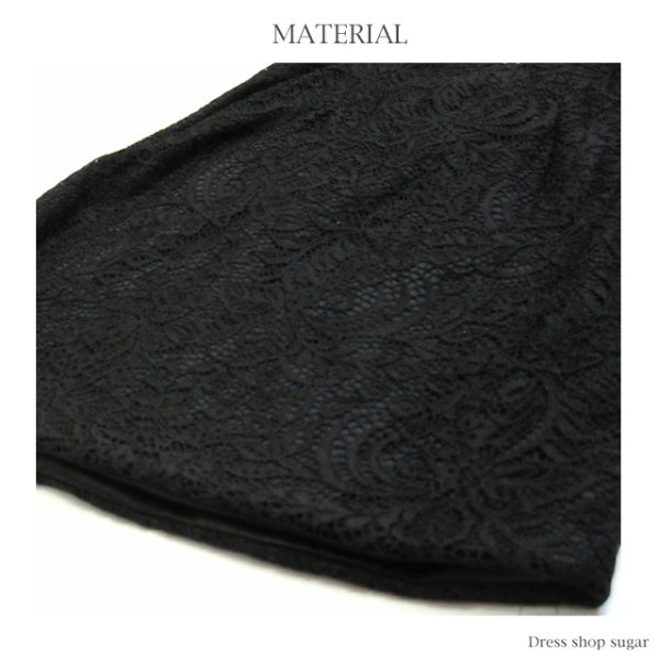 画像8: 【Lip line/リップライン】上品フルレース♪胸元に煌めくビジューとメッシュからの透け感で魅せて♪☆ノースリーブ デザイン：ミニ【ノースリーブ】ミニワンピキャバドレス[HC03] (8)