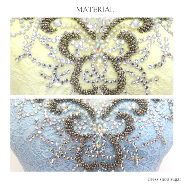 画像7: 【Lip line/リップライン】上品フルレース♪胸元に煌めくビジューとメッシュからの透け感で魅せて♪☆ノースリーブ デザイン：ミニ【ノースリーブ】ミニワンピキャバドレス[HC03] (7)