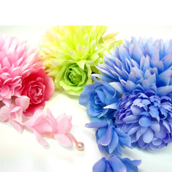 画像3: 【浴衣小物】ミニダリアコサージュ髪飾り[OF03B-U] (3)