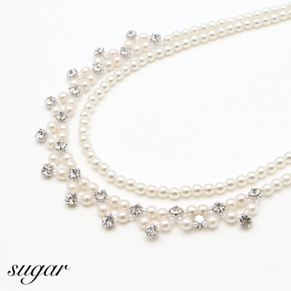 画像3: 【アクセサリー：ネックレス】シーンを選ばず着用出来る小粒のパール&ダイヤでコーデの相性も◎パールネックレス[OF02] (3)