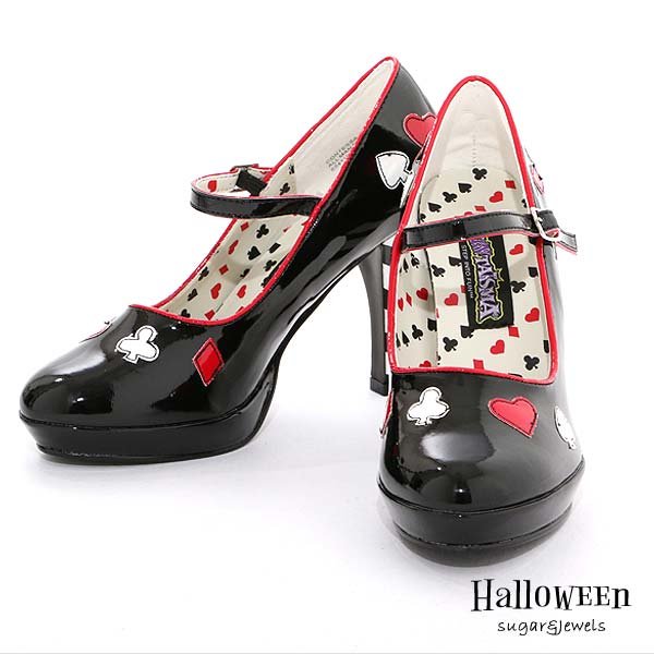 画像2: 【ハロウィンコスプレ/小物/サンダル】トランプパンプス(jA1607)  (2)