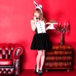 画像8: 【ハロウィンコスプレ/小物/パンプス】ハロウィンコスプレにピッタリ★cuteなリボンとダマスク柄の裏地も可愛い♪15cmヒールサンダル (8)